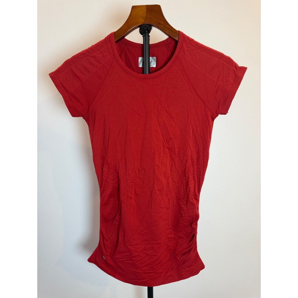 Athleta Momentum Seamless Short Sleeve Running Top Red XS 150990-03-2